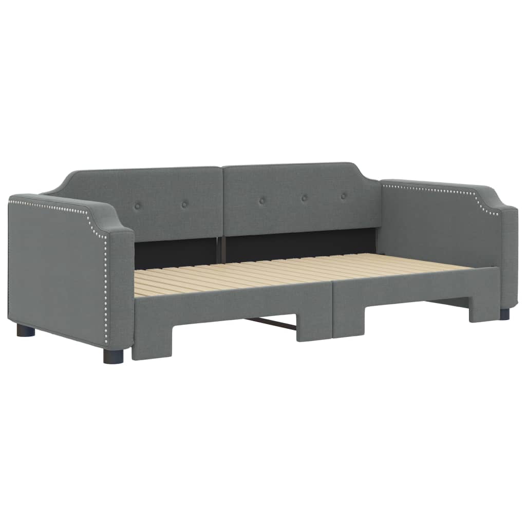 daybed med udtræk 90x190 cm stof mørkegrå