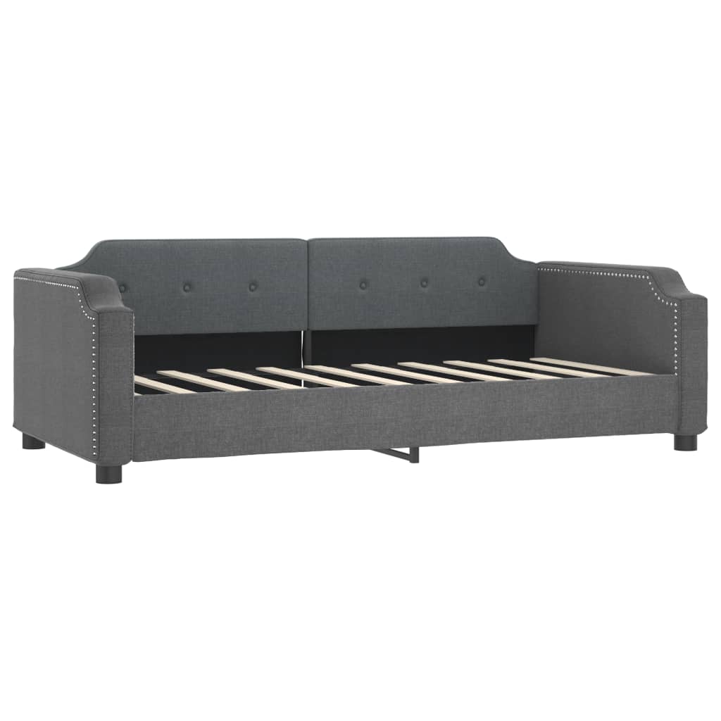 daybed med udtræk 90x190 cm stof mørkegrå