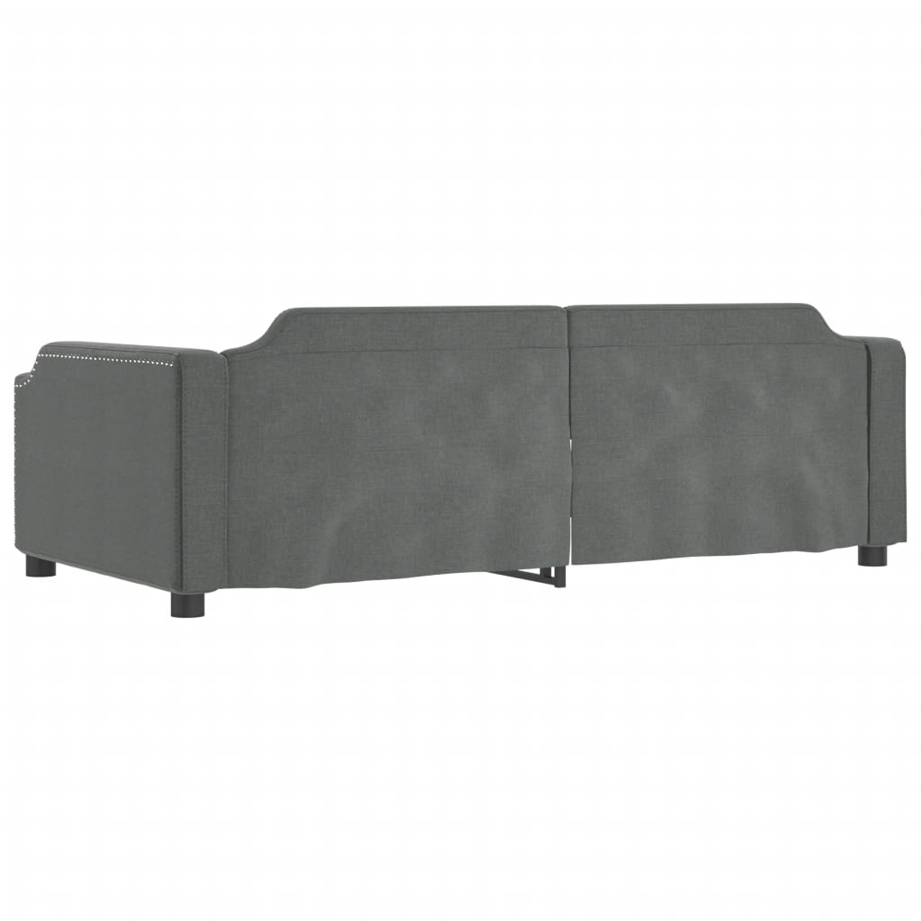 daybed med udtræk 90x190 cm stof mørkegrå