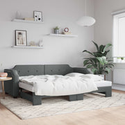 daybed med udtræk 90x190 cm stof mørkegrå
