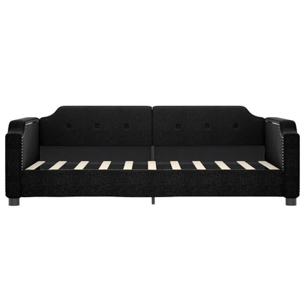 daybed med udtræk 90x190 cm stof sort
