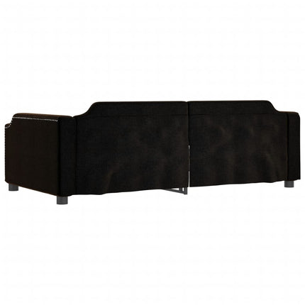 daybed med udtræk 90x190 cm stof sort