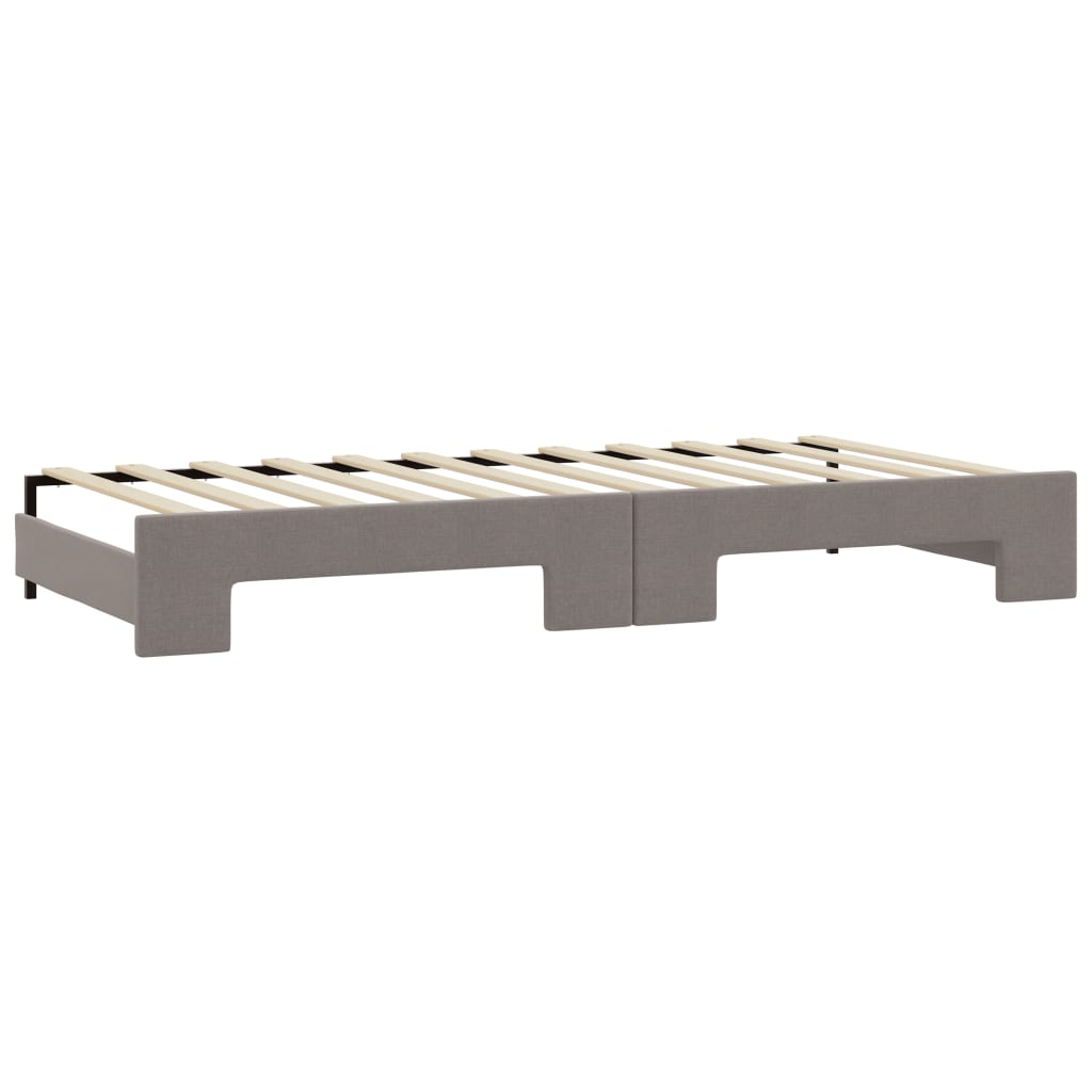 daybed med udtræk og madras 80x200 cm stof gråbrun