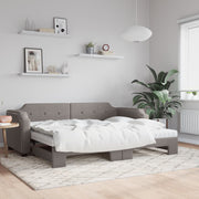 daybed med udtræk og madras 80x200 cm stof gråbrun