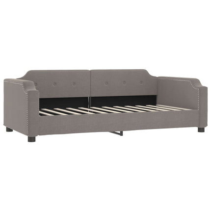 daybed med udtræk og madras 90x200 cm stof gråbrun