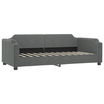 daybed med udtræk og madras 90x190 cm stof mørkegrå