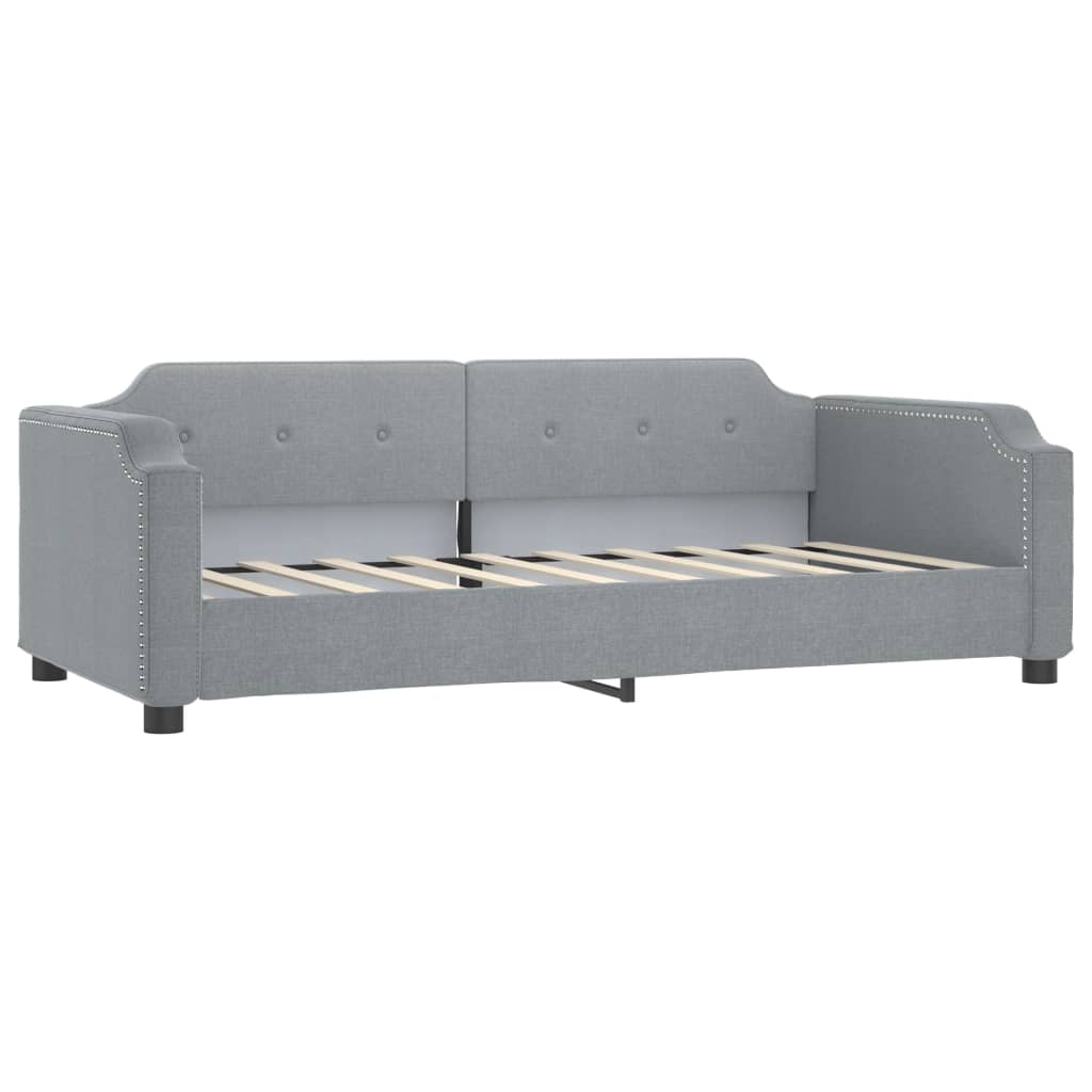 daybed med udtræk og skuffer 80x200 cm stof lysegrå