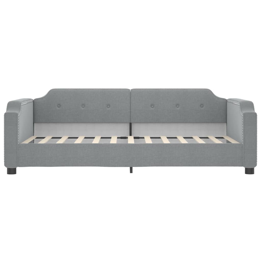 daybed med udtræk og skuffer 80x200 cm stof lysegrå