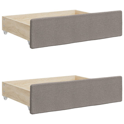 daybed med udtræk og skuffer 80x200 cm stof gråbrun