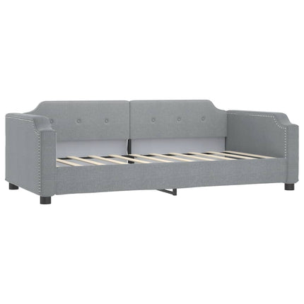 daybed med udtræk og skuffer 90x200 cm stof lysegrå