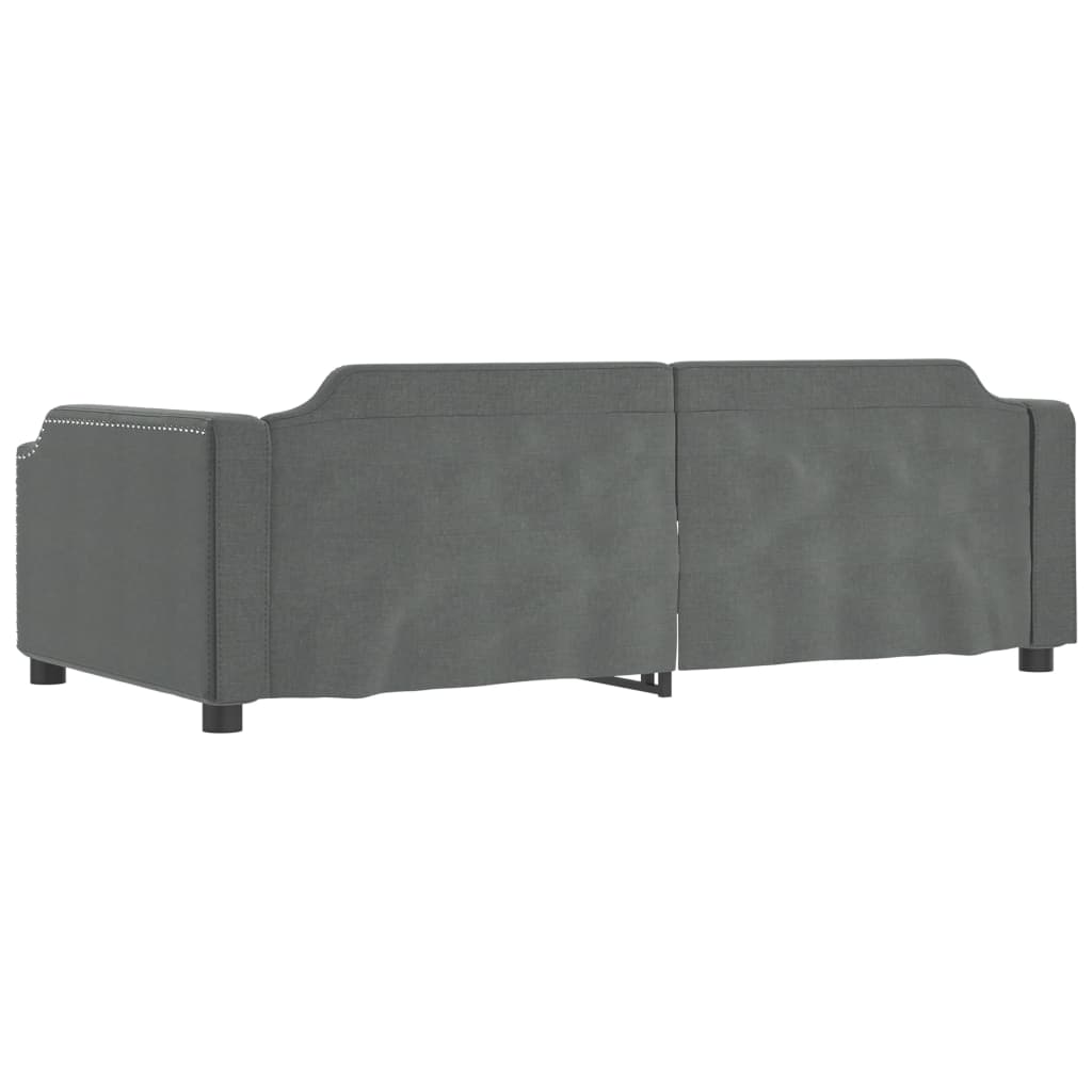 daybed med udtræk og skuffer 90x200 cm stof mørkegrå