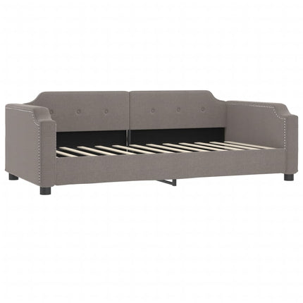 daybed med udtræk og skuffer 90x200 cm stof gråbrun