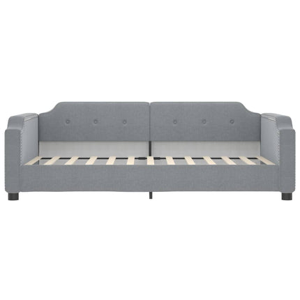 daybed med udtræk og skuffer 100x200 cm stof lysegrå