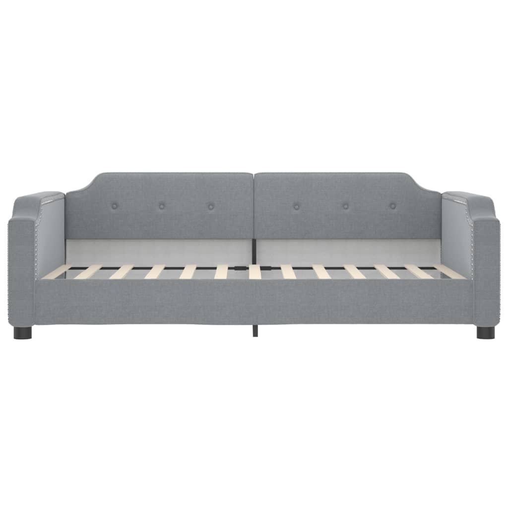 daybed med udtræk og skuffer 100x200 cm stof lysegrå