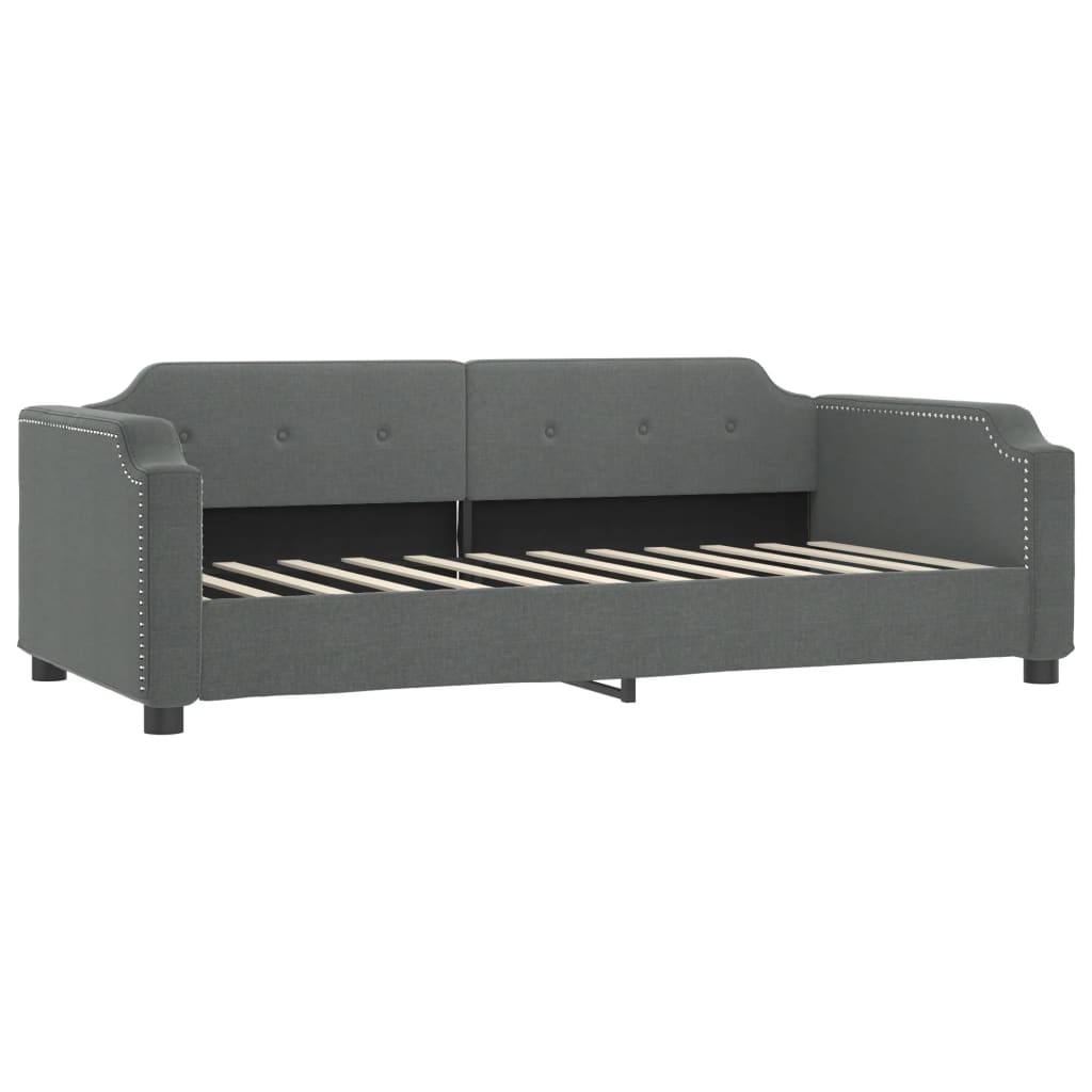 daybed med udtræk og skuffer 100x200 cm stof mørkegrå