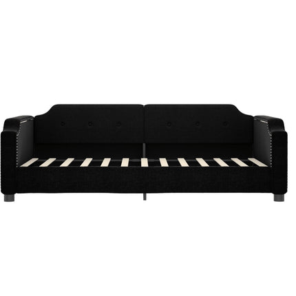 daybed med udtræk og skuffer 100x200 cm stof sort