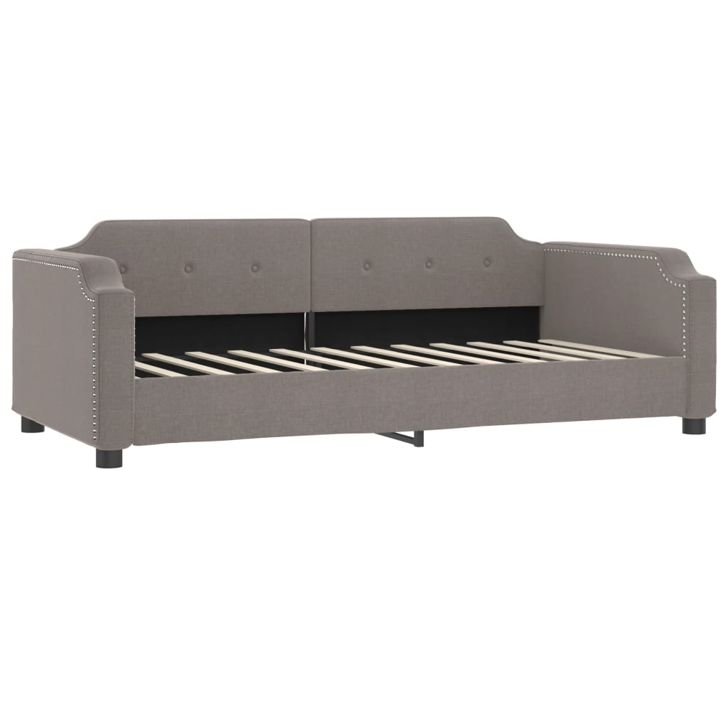 daybed med udtræk og skuffer 100x200 cm stof gråbrun