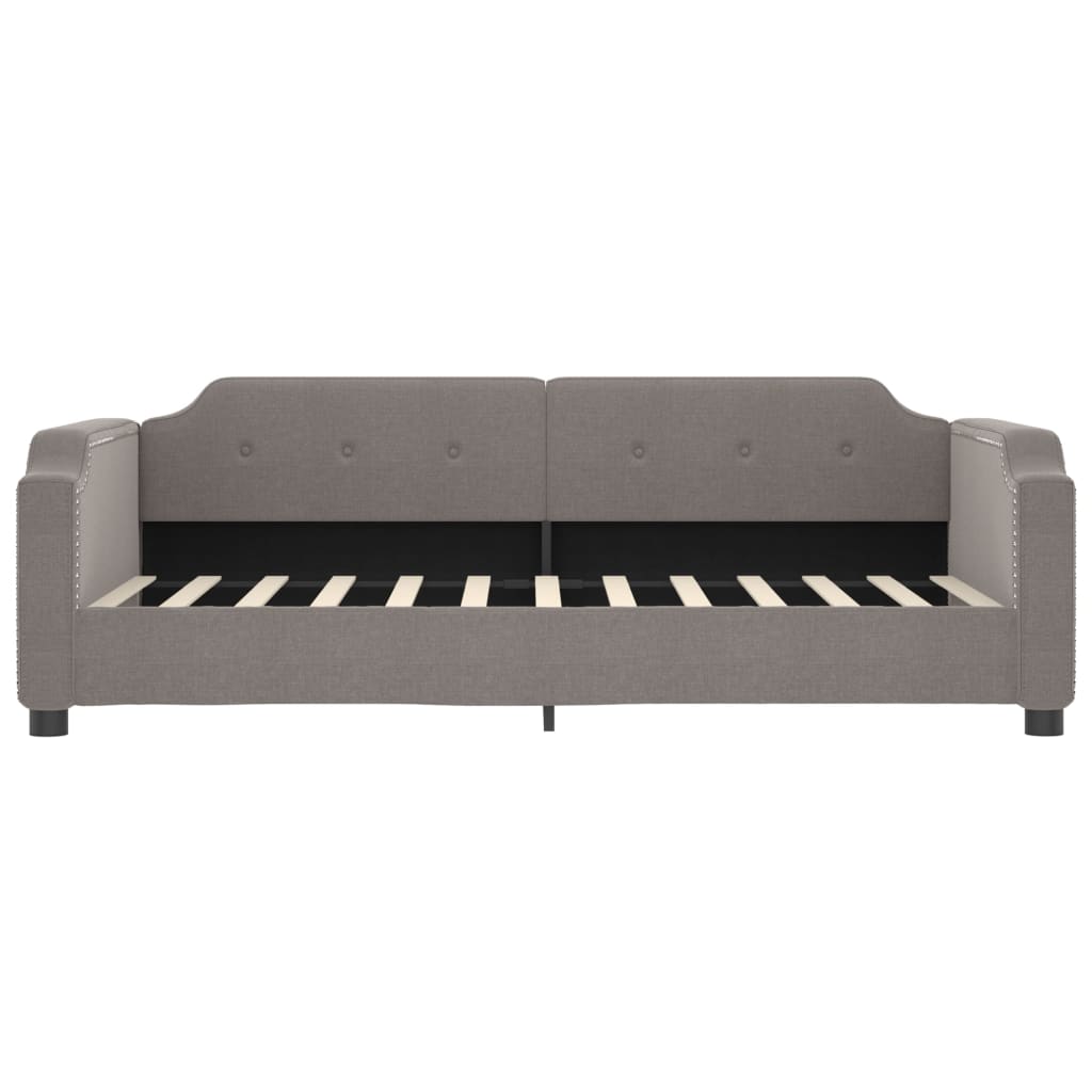 daybed med udtræk og skuffer 100x200 cm stof gråbrun