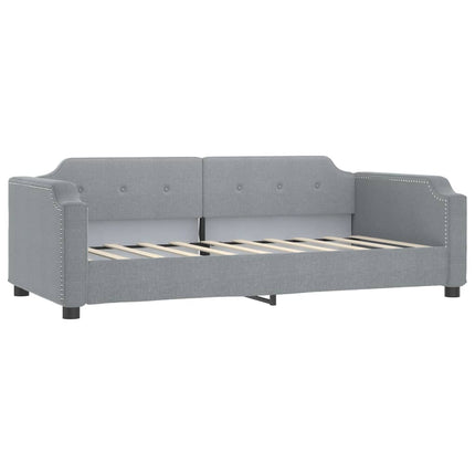 daybed med udtræk og skuffer 90x190 cm stof lysegrå