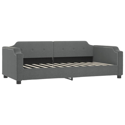 daybed med udtræk og skuffer 90x190 cm stof mørkegrå