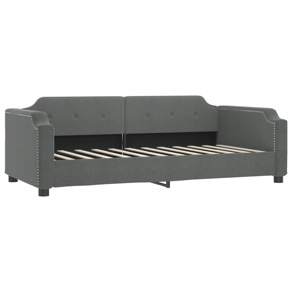 daybed med udtræk og skuffer 100x200 cm stof mørkegrå