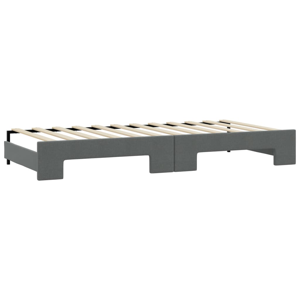 daybed med udtræk og skuffer 100x200 cm stof mørkegrå