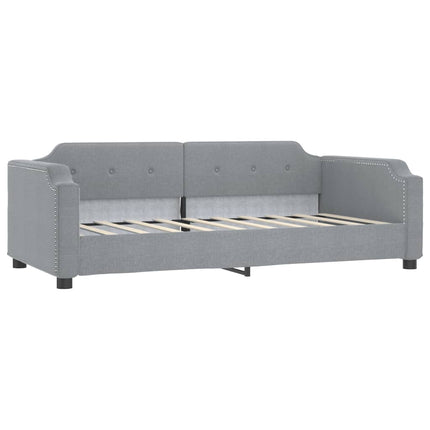 daybed med udtræk 100x190 cm stof lysegrå