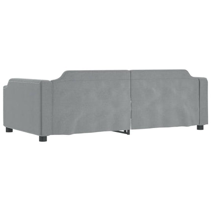 daybed med udtræk 100x190 cm stof lysegrå