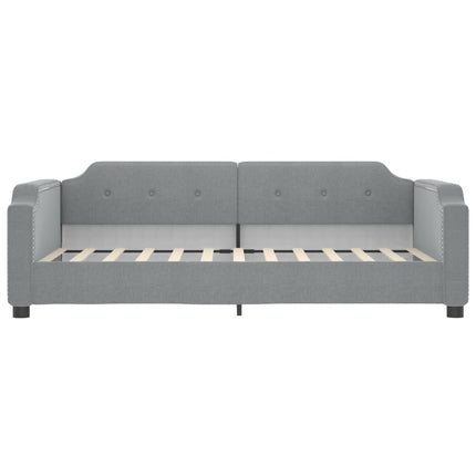 daybed med udtræk og skuffer 100x190 cm stof lysegrå