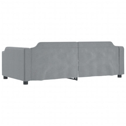 daybed med udtræk og skuffer 100x190 cm stof lysegrå
