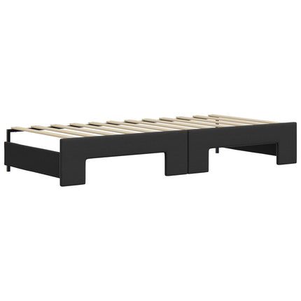 daybed med udtræk 90x200 cm kunstlæder sort