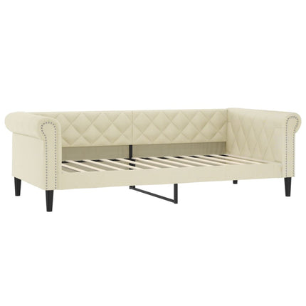 daybed med udtræk 90x200 cm kunstlæder cremefarvet