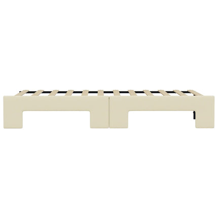 daybed med udtræk 90x200 cm kunstlæder cremefarvet