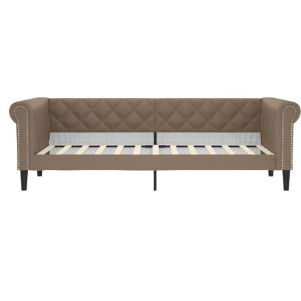 daybed med udtræk og skuffer 90x200 cm kunstlæder cappuccino