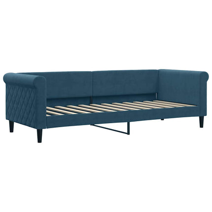 daybed med madras 80x200 cm velour blå