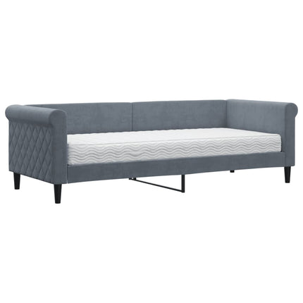 daybed med madras 80x200 cm velour mørkegrå