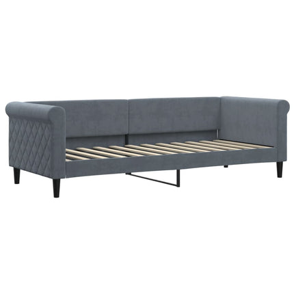 daybed med madras 80x200 cm velour mørkegrå
