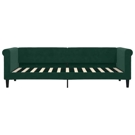 daybed med madras 80x200 cm velour mørkegrøn