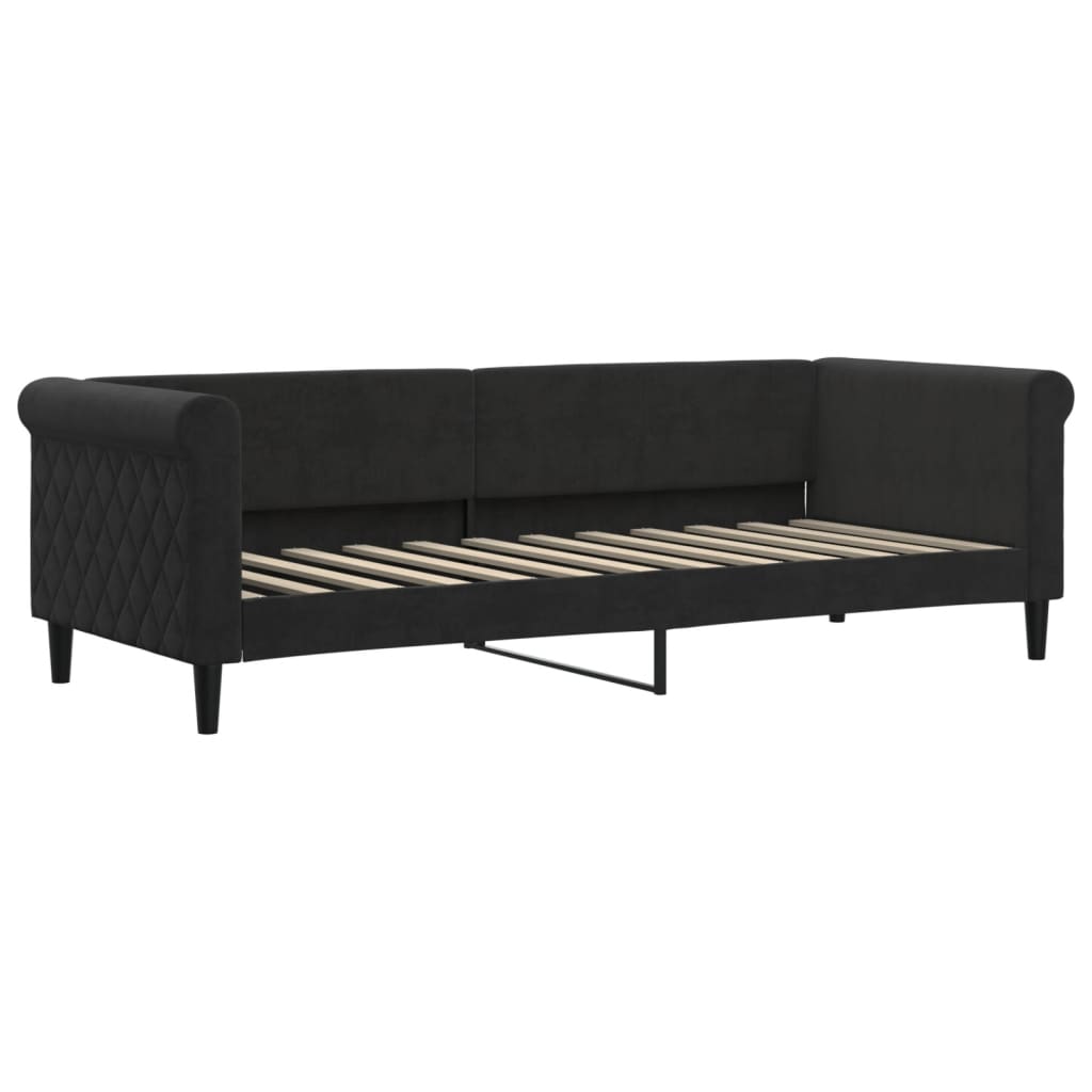 daybed med madras 80x200 cm velour sort