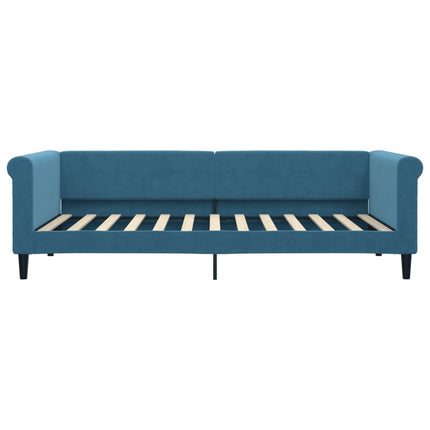 daybed med madras 90x200 cm velour blå