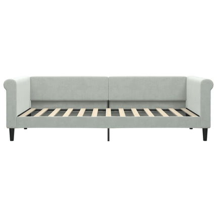 daybed med madras 90x200 cm velour lysegrå