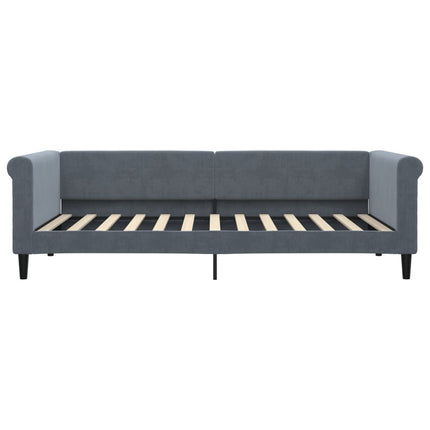 daybed med madras 90x200 cm velour mørkegrå
