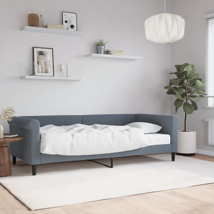 daybed med madras 90x200 cm velour mørkegrå