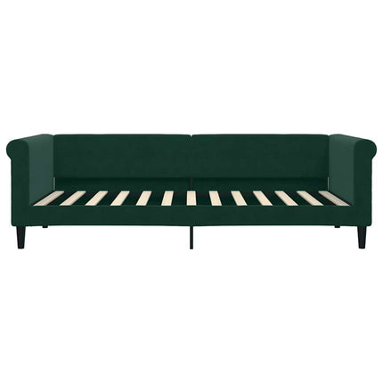 daybed med madras 90x200 cm velour mørkegrøn