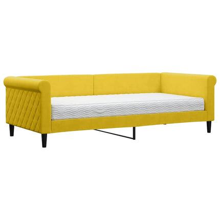 daybed med madras 90x200 cm velour gul