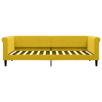 daybed med madras 90x200 cm velour gul