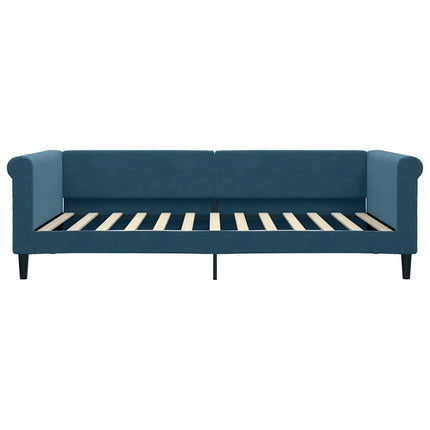daybed med madras 100x200 cm velour blå