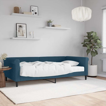 daybed med madras 100x200 cm velour blå