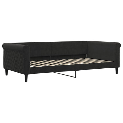 daybed med madras 100x200 cm velour sort