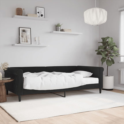 daybed med madras 100x200 cm velour sort